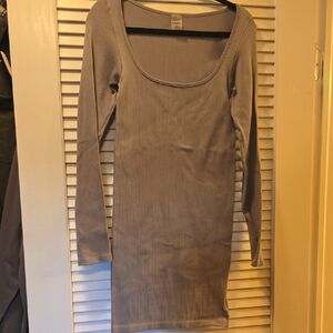 Sunday Best Gray/Purple Long Sleeve Dress